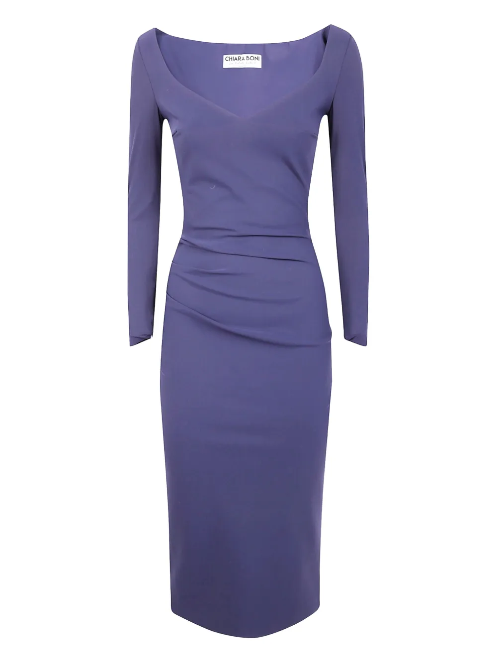 CHIARA BONI La Petite Robe long-sleeve draped midi dress | Purple | Image 1