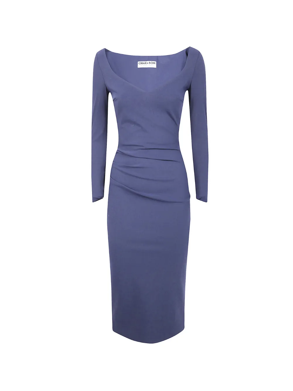 CHIARA BONI La Petite Robe long-sleeve draped midi dress - Viola