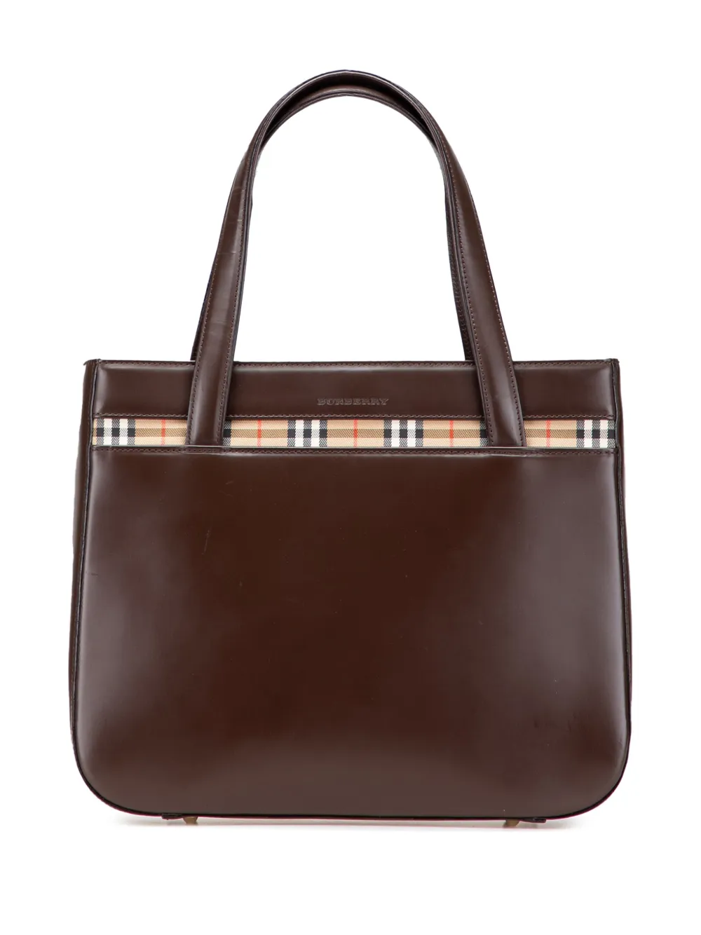 Burberry Pre-Owned 2000-2017 House Check Canvas Trimmed Leather handbag | Brown | Image 1