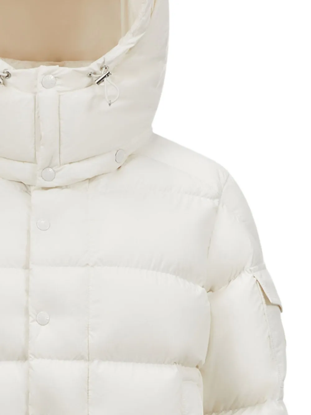 Moncler Maya 70 Hooded Short Down Jacket In White