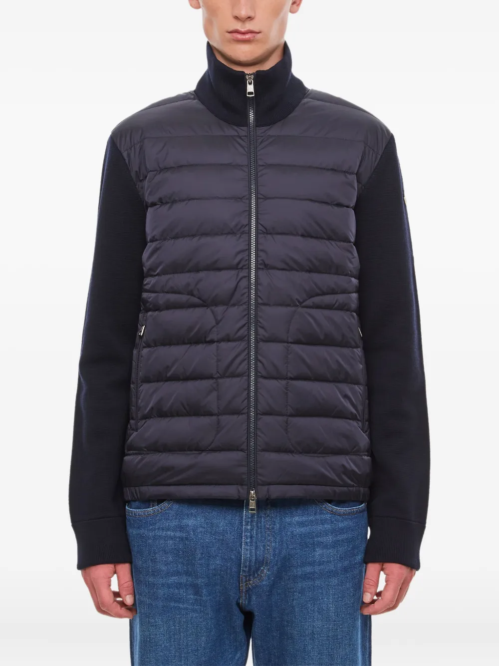 Moncler quilted long-sleeve jacket Blauw