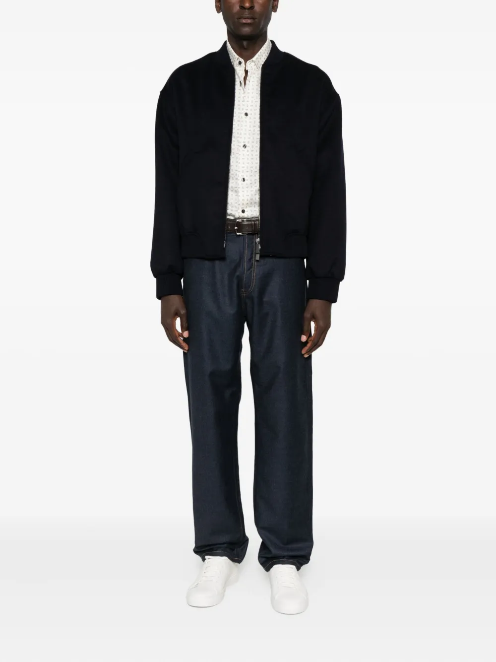 Emporio Armani Overhemd met logoprint - Beige