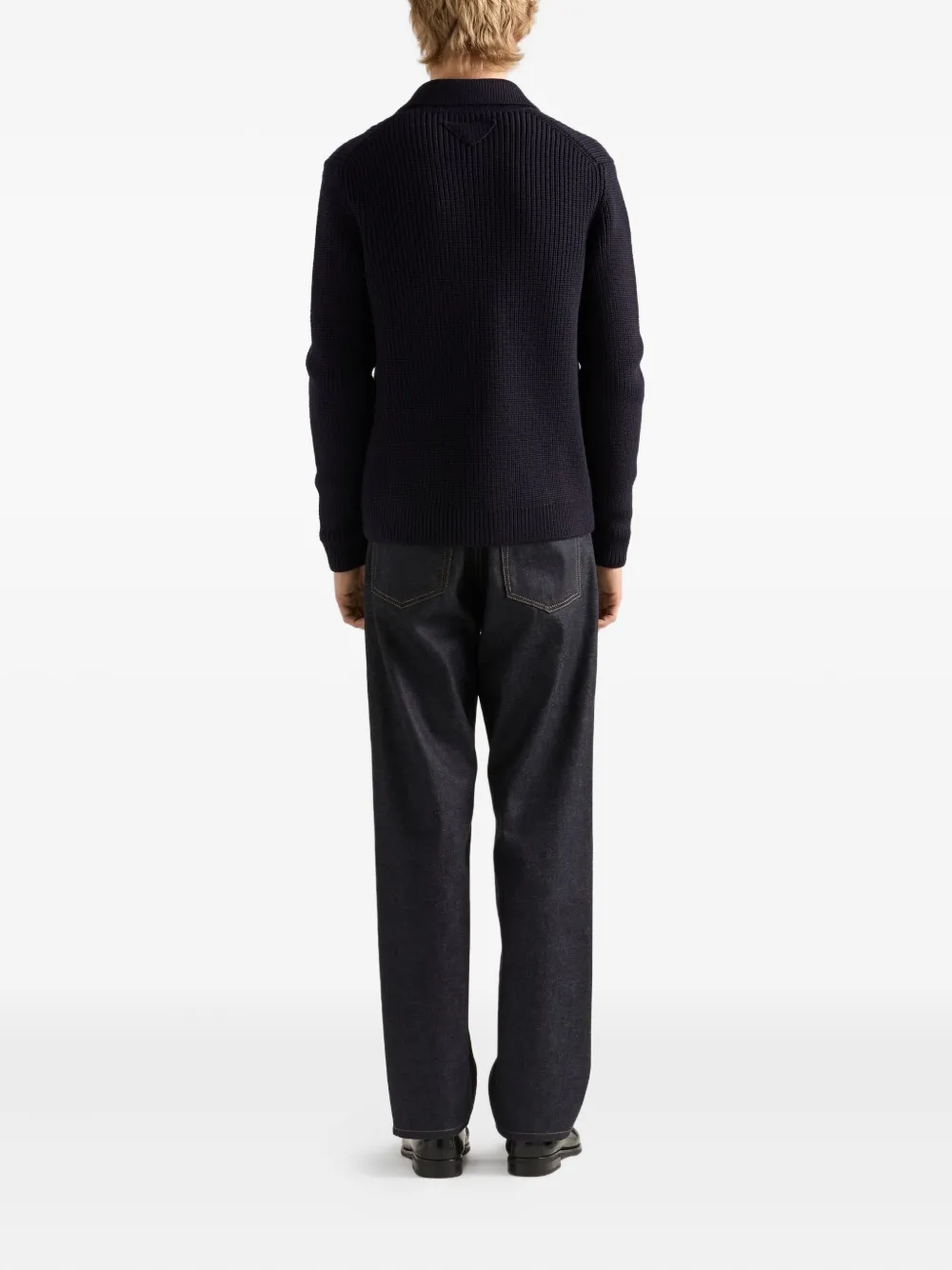 Prada Wool Cardigan In Blue