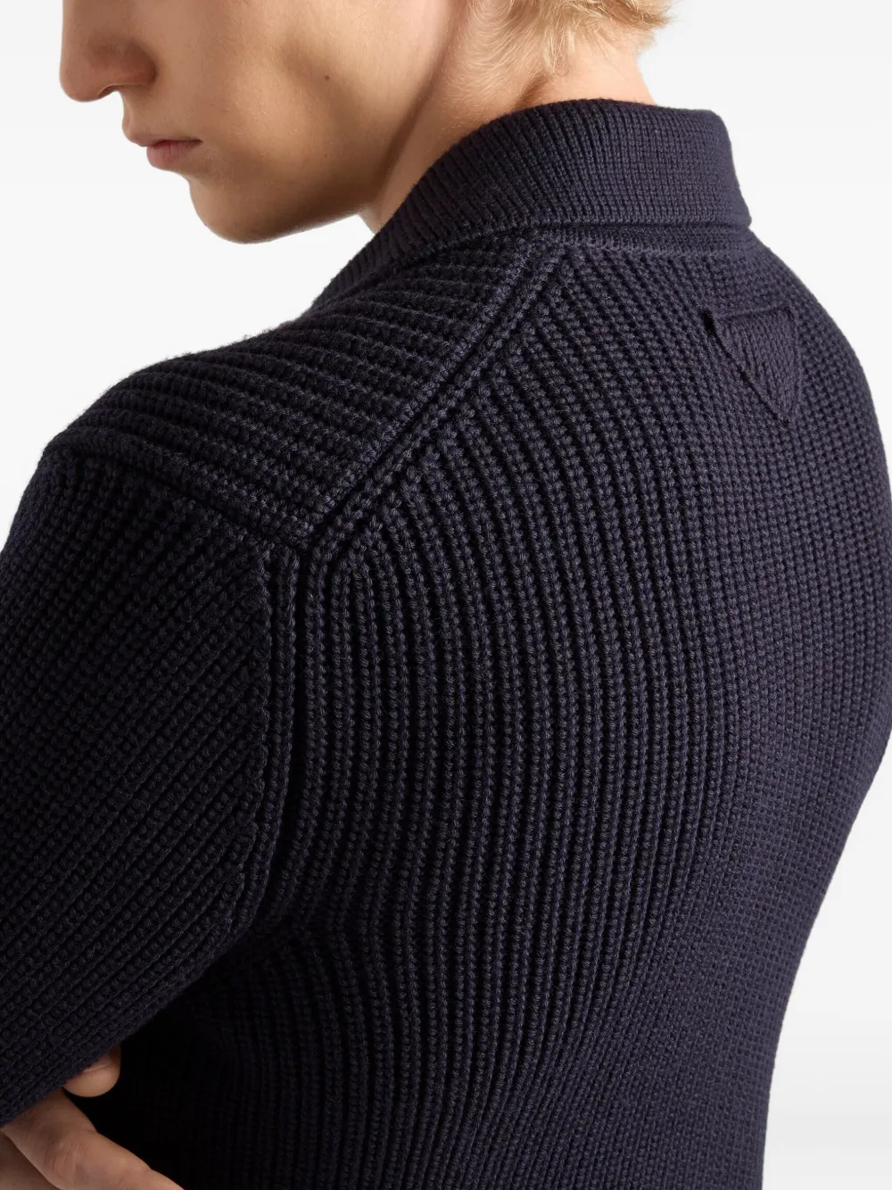Prada Wool Cardigan In Blue