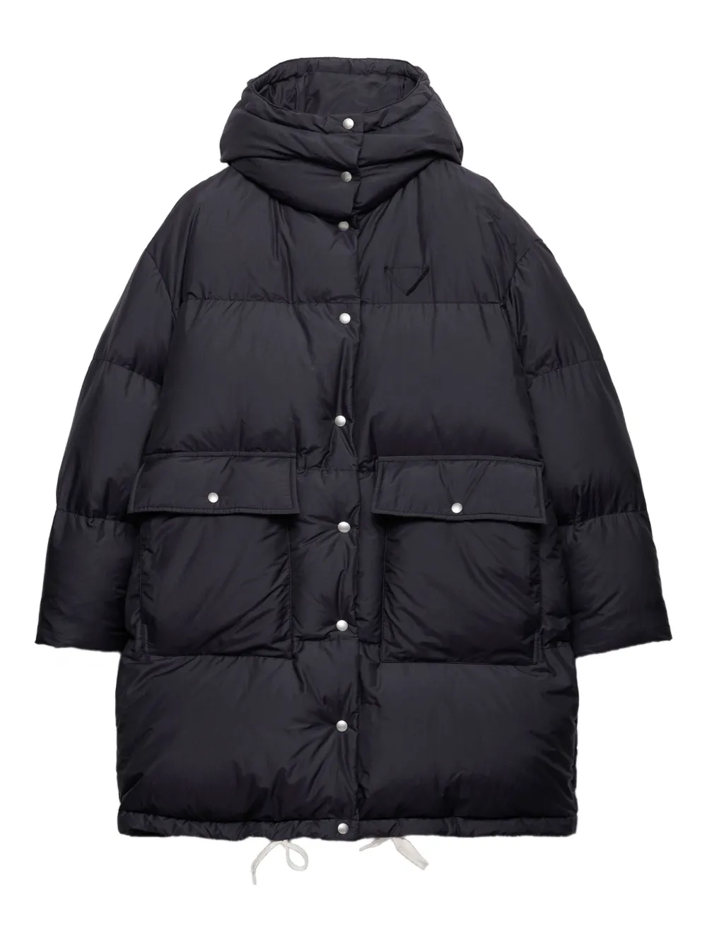 Prada Womens Blue Oversized Hooded Shell-down Parka Coat In Blue