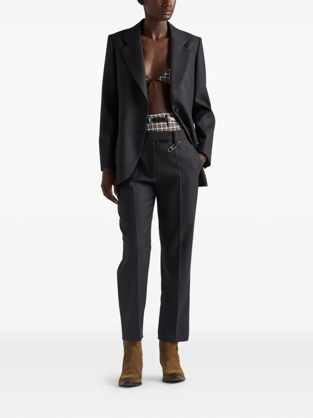 Prada Notched-lapel Blazer In Black