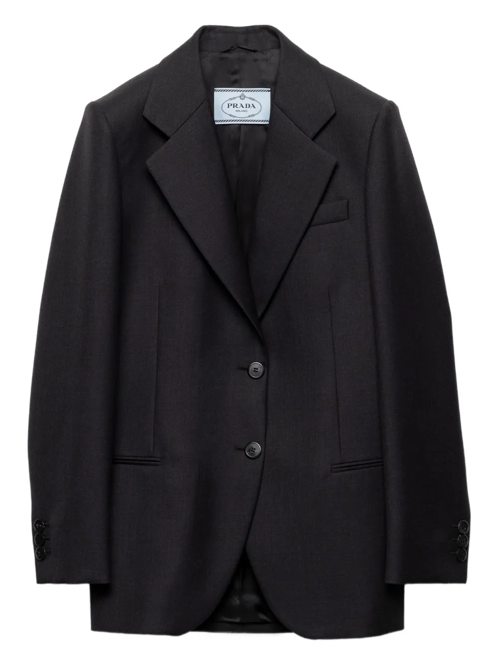 Prada Notched-lapel Blazer In Black