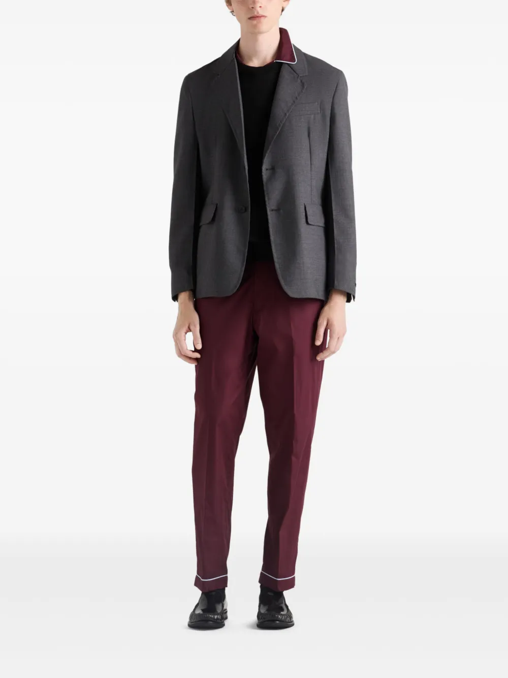 Prada two-button notch-lapel blazer Grijs