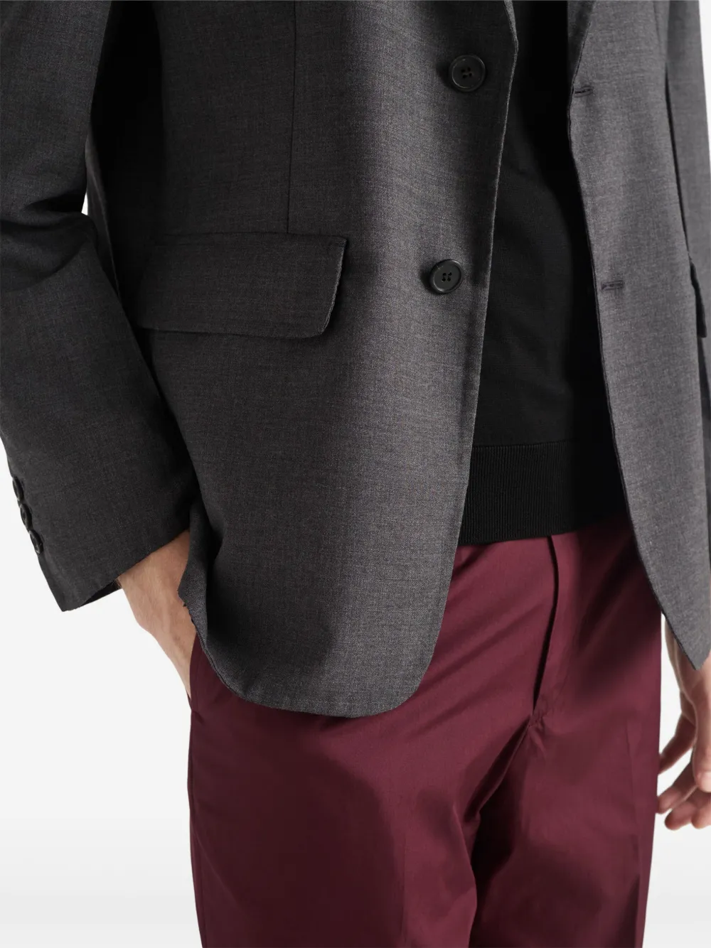 Prada two-button notch-lapel blazer Grijs