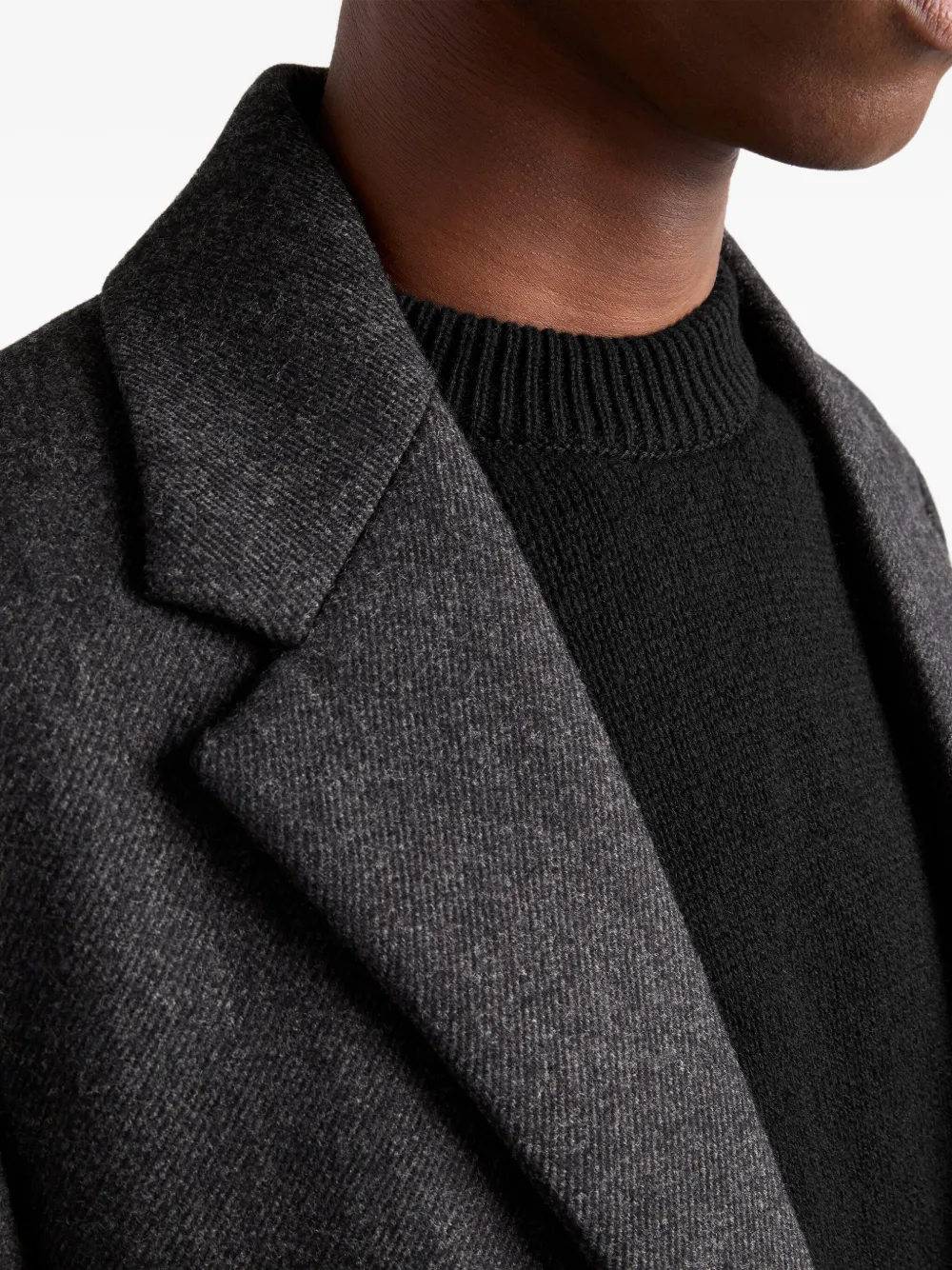Prada Cashmere And Silk Crew-neck Sweater In Black