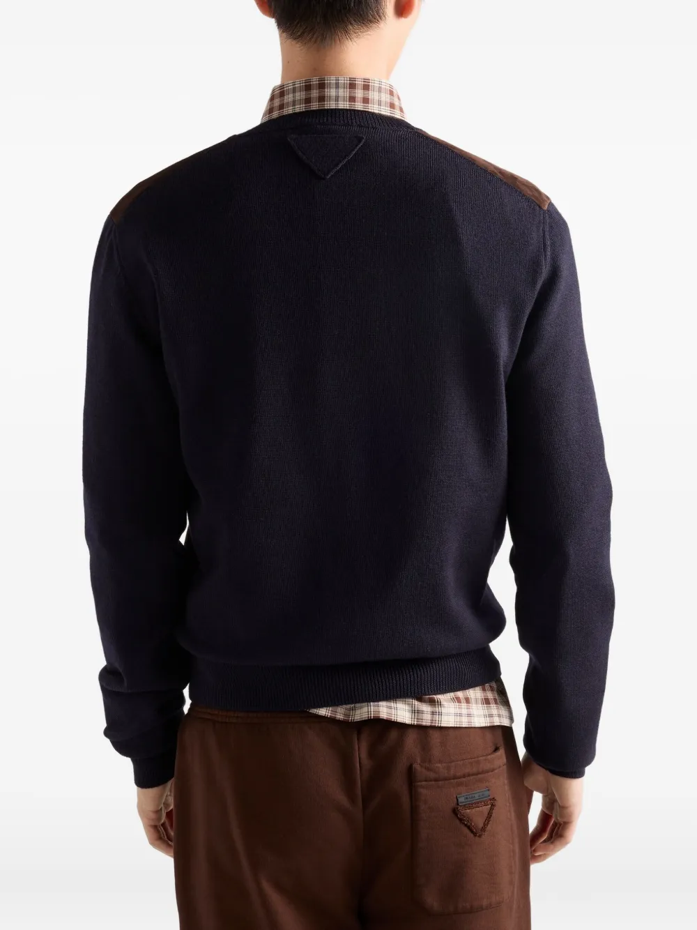 Prada Trui van wol en suède Blauw