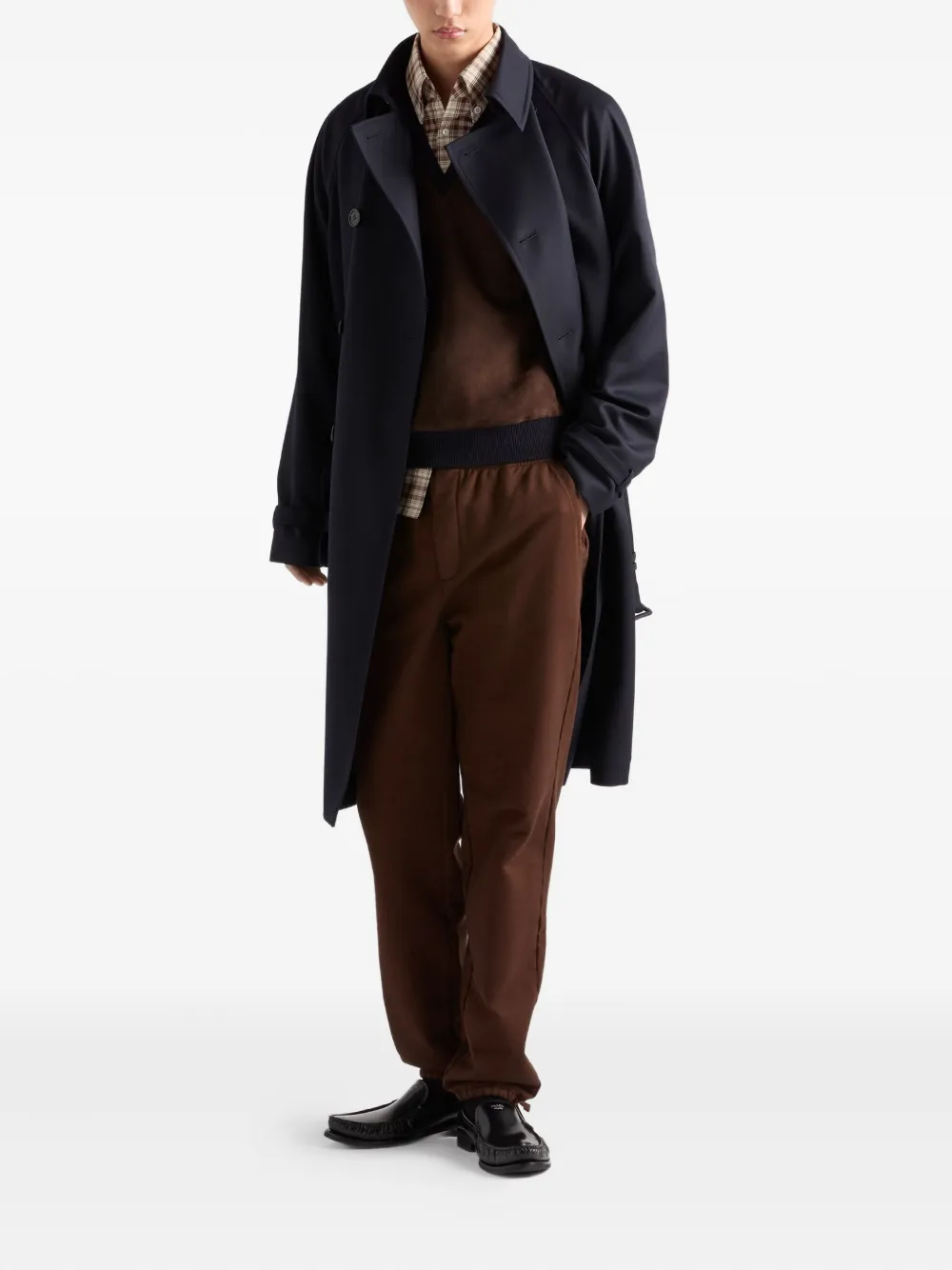 Prada Trui van wol en suède - Blauw