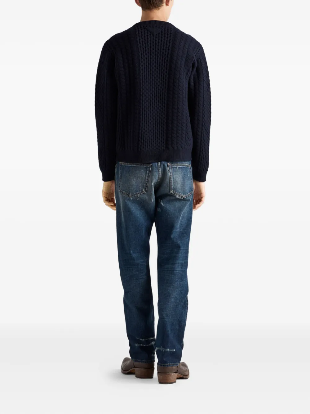 Prada wool crew-neck sweater Blauw