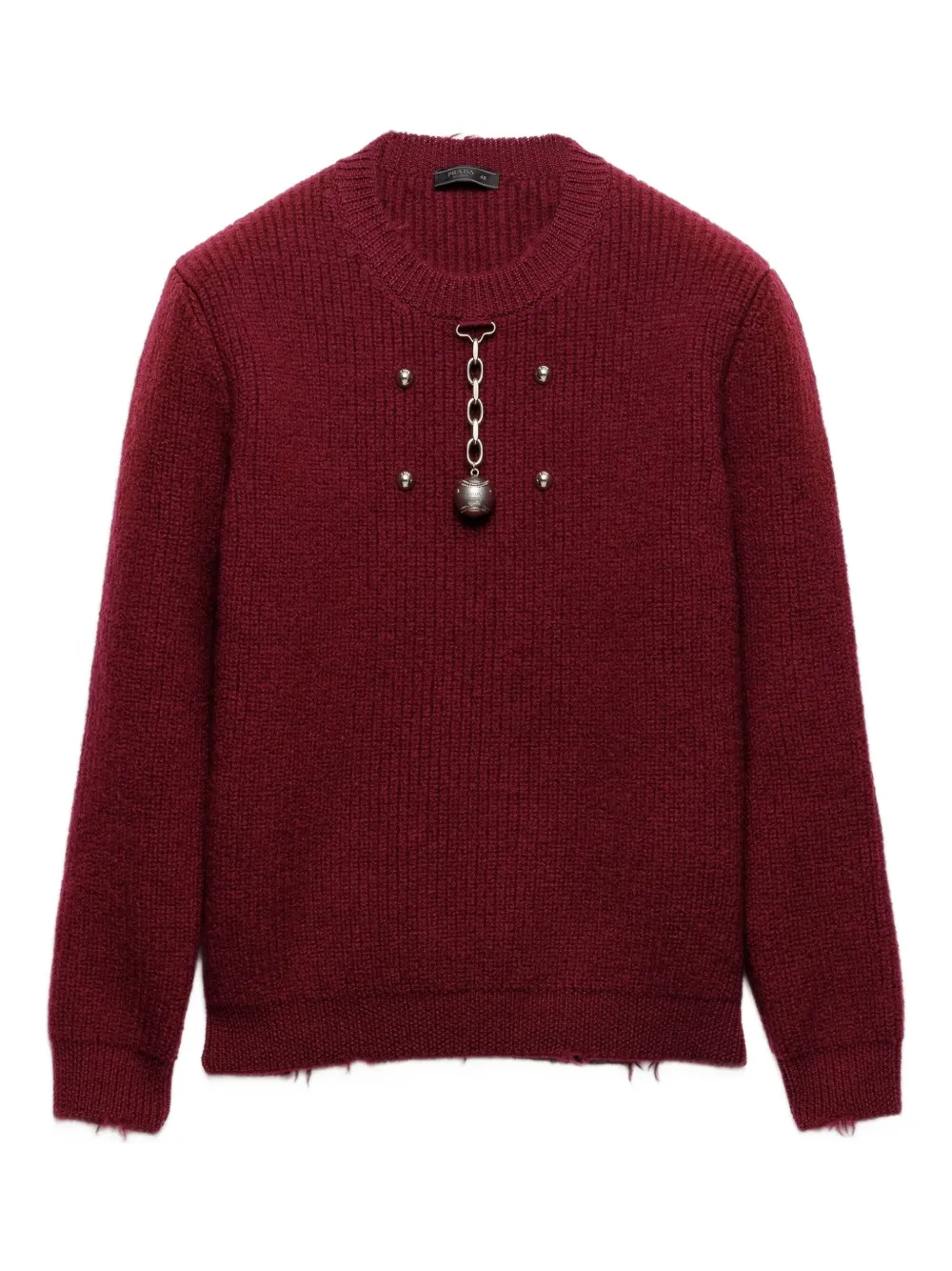 Prada Wollen trui met ronde hals en hanger Rood
