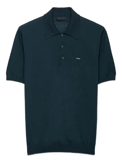 Prada embroidered wool polo shirt