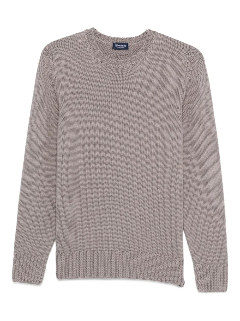 Drumohr Round-neck Merino Wool Sweater In Gray