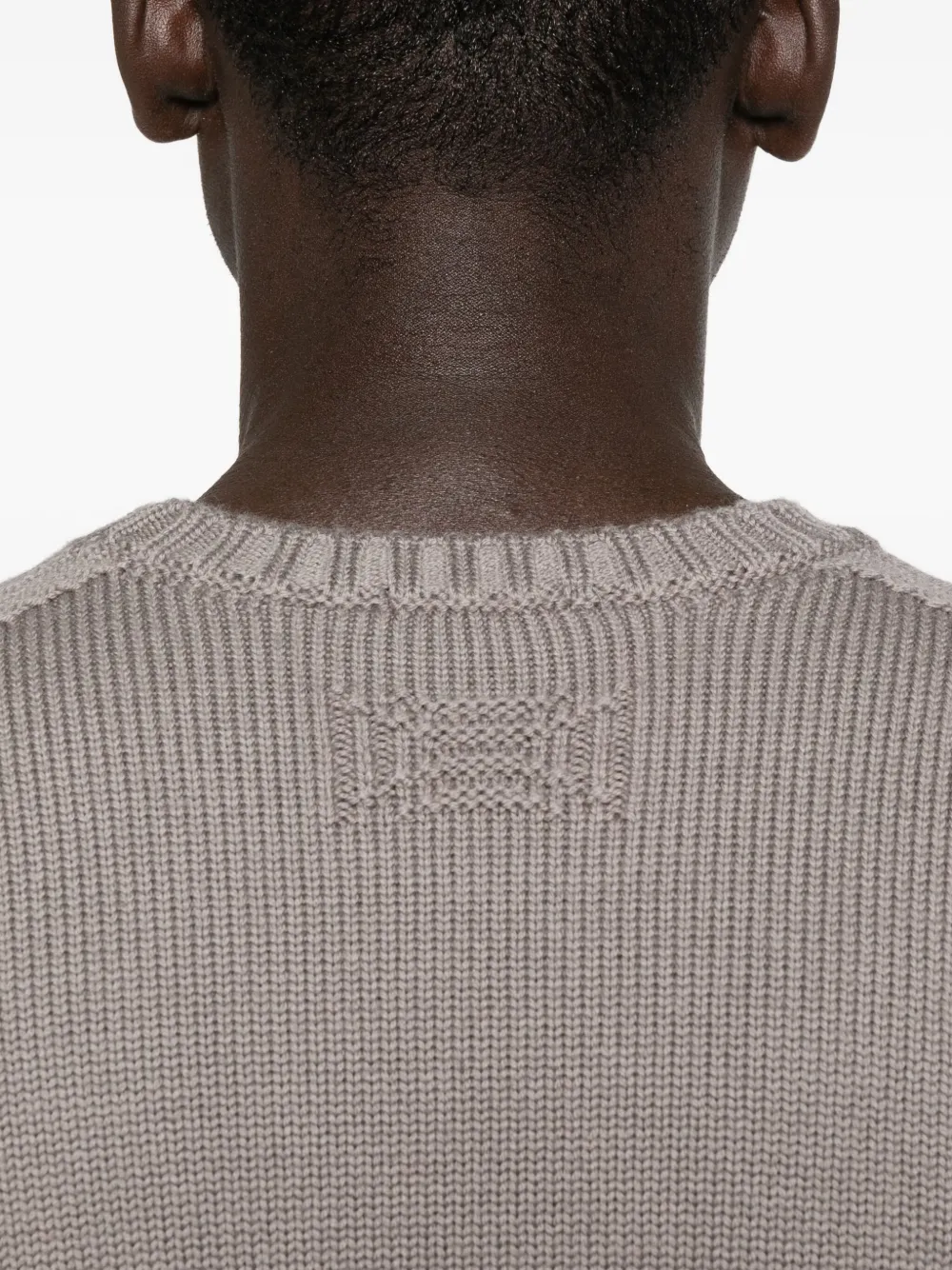 Drumohr Round-neck Merino Wool Sweater In Gray