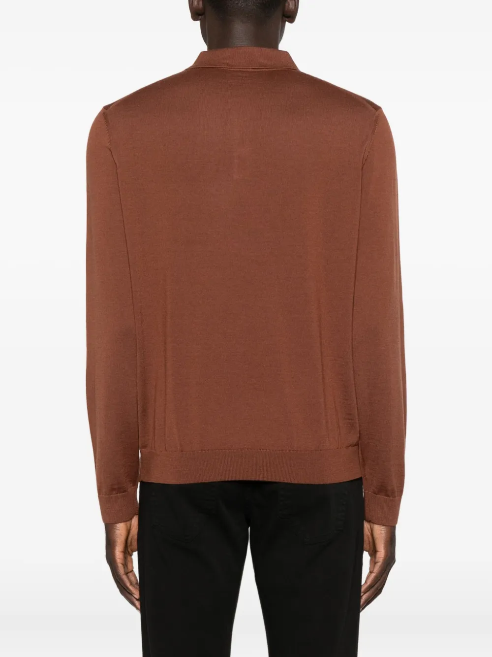 BOSS Poloshirt met lange mouwen Bruin