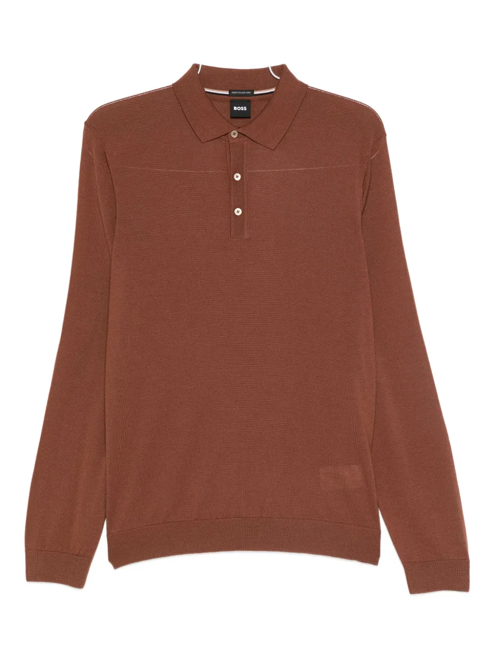 BOSS long-sleeve polo shirt - Marrone
