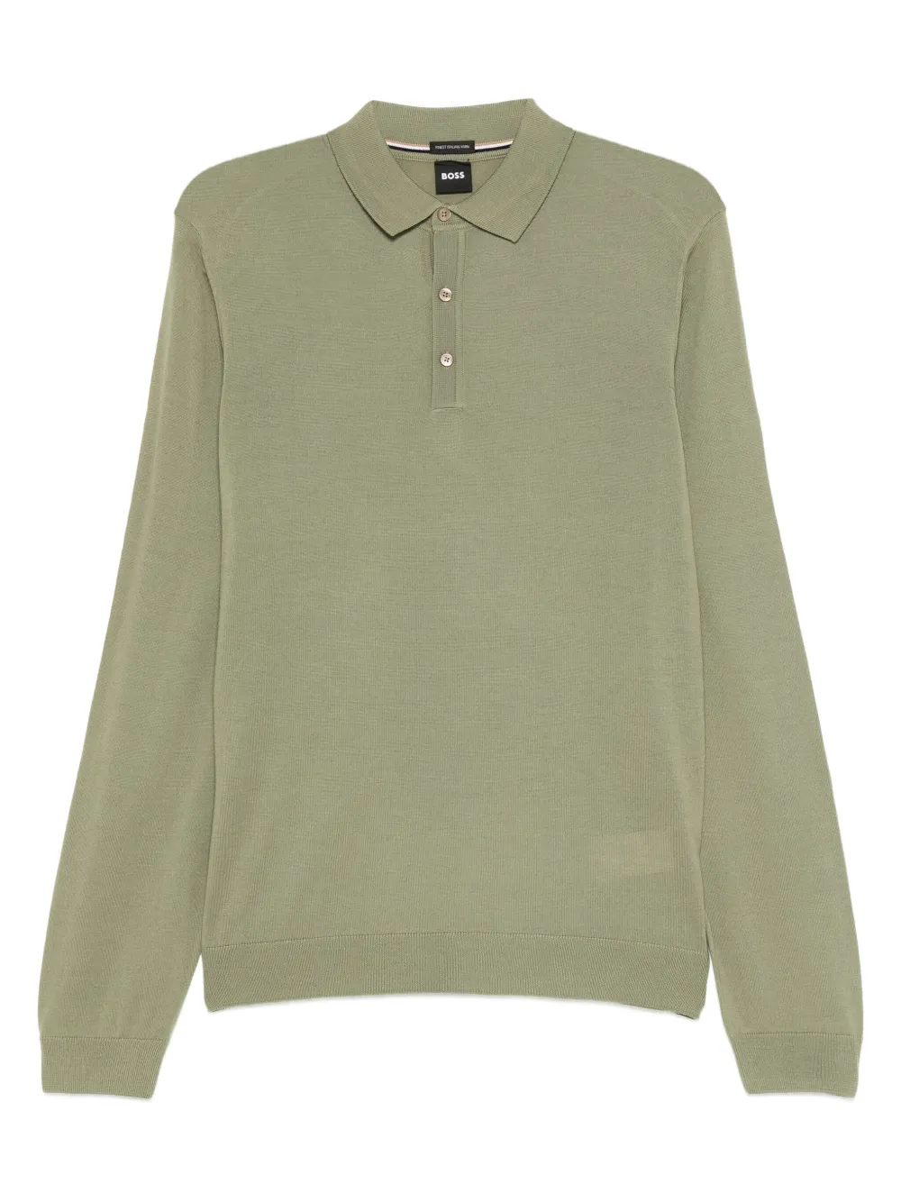 BOSS long-sleeve polo shirt | Green | Image 1