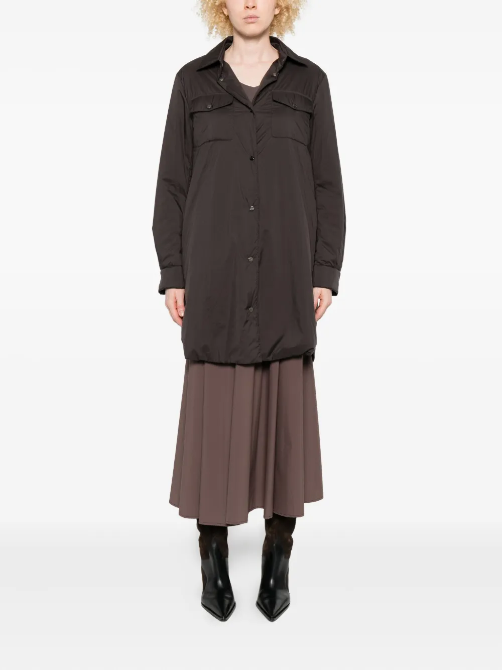 Herno button-down flap-pocket shirt coat | Single Breasted Coats | Image 2