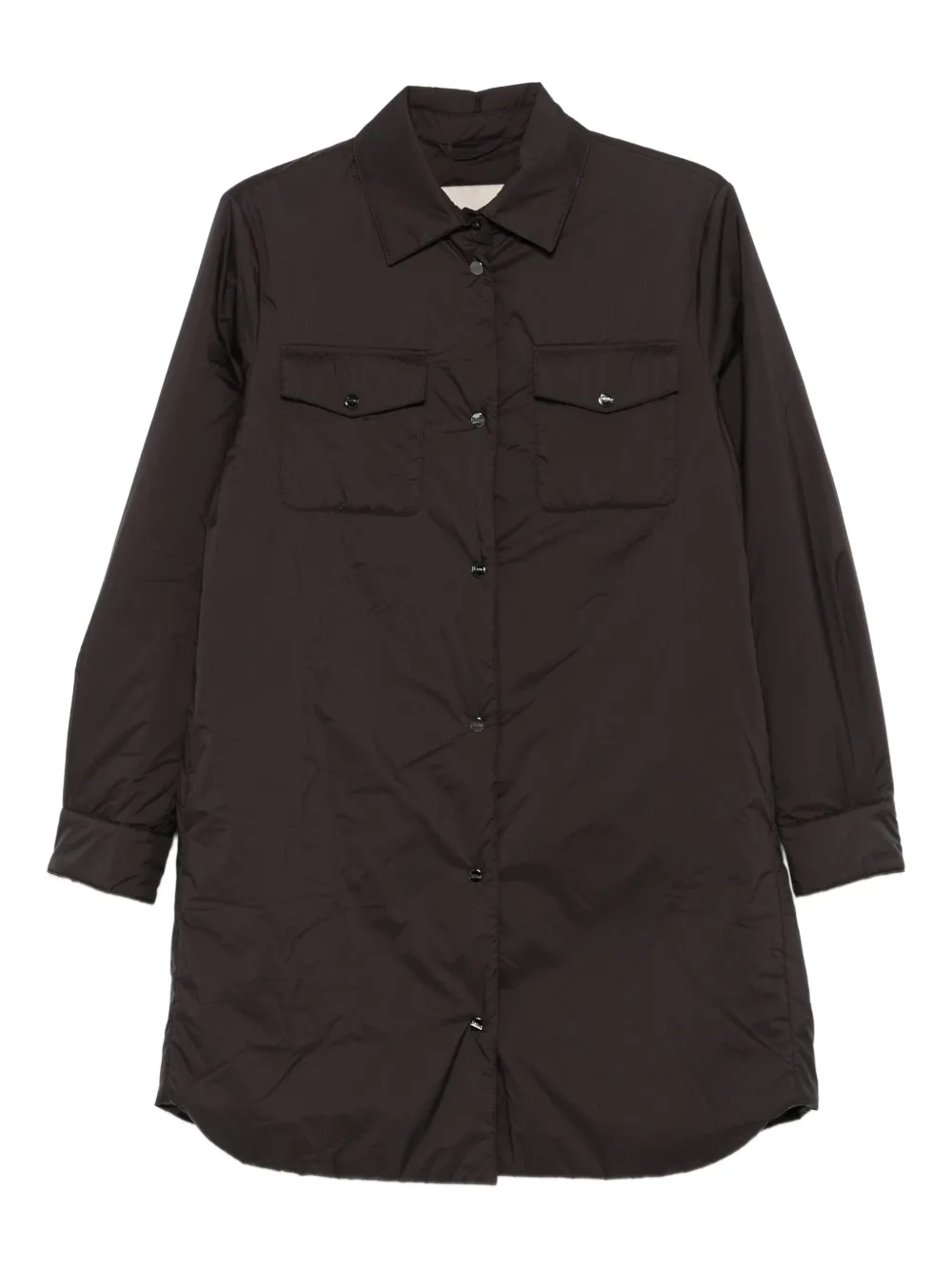 Herno button-down flap-pocket shirt coat | Brown | Image 1