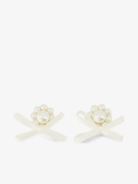 Simone Rocha Schleifen-Ohrringe mit Perlen