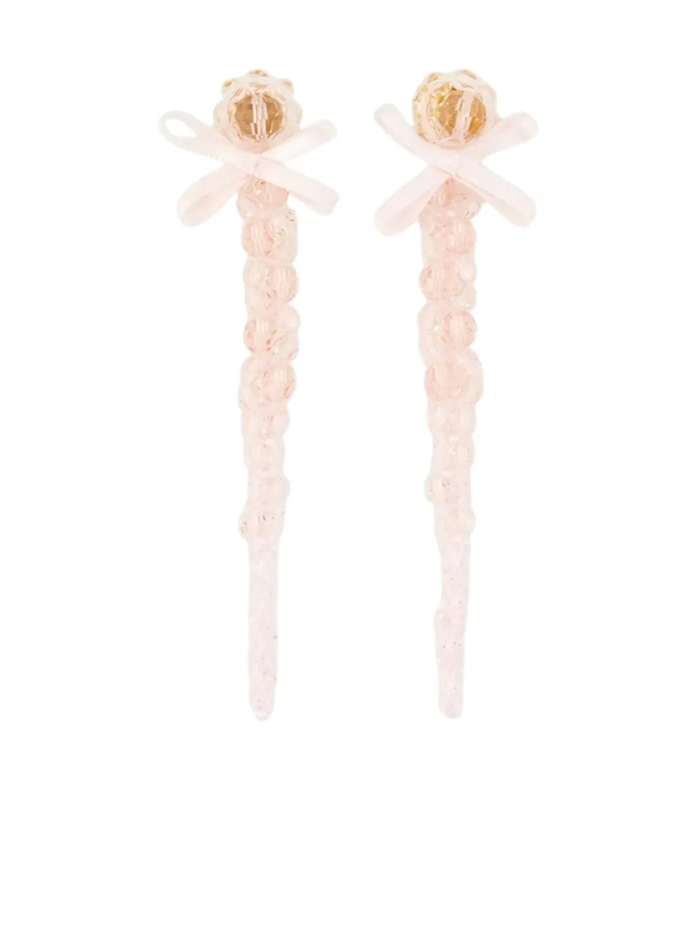 Simone Rocha Bow Crystal-drop Earrings In Pink