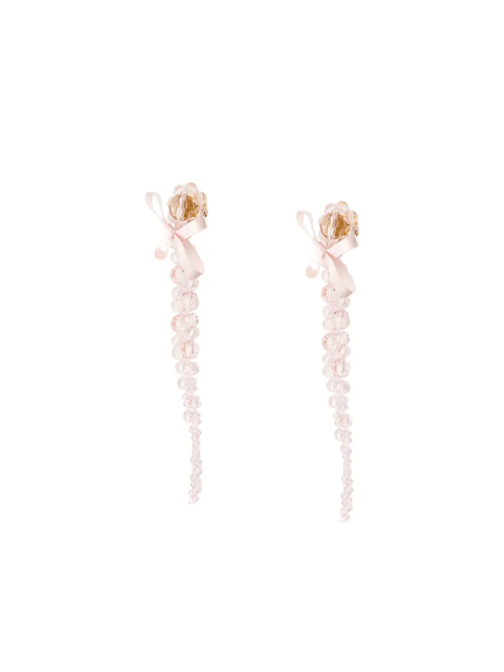 Simone Rocha Bow Crystal-drop Earrings In Pink