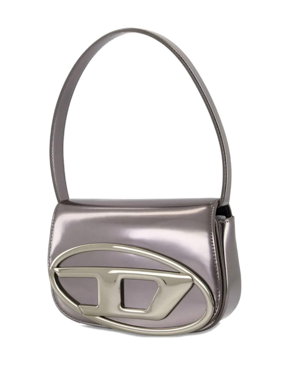 Diesel 1dr Leather Shoulder Bag In Gray