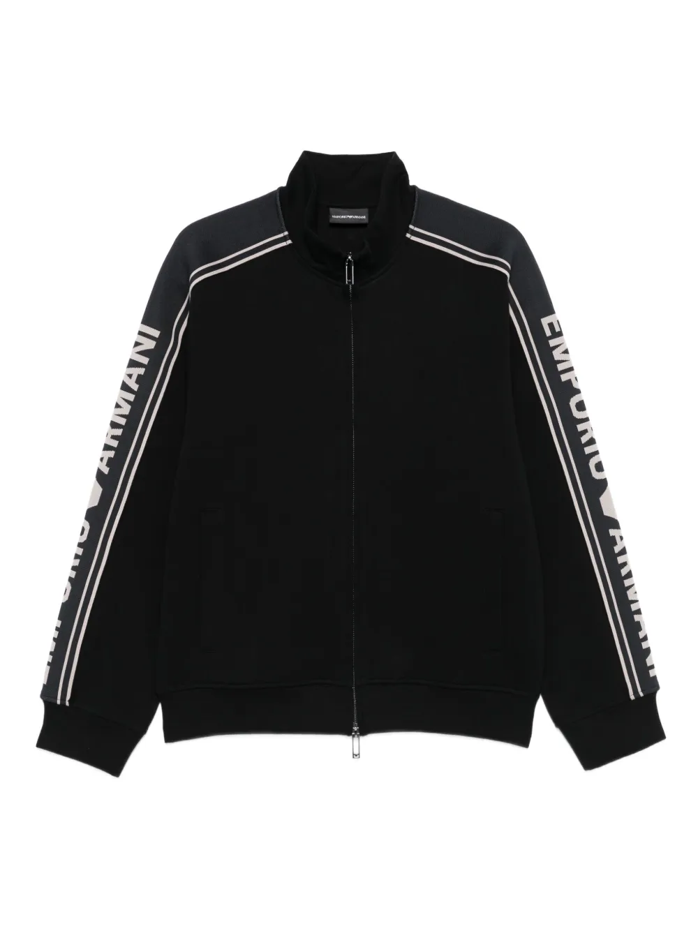Emporio Armani logo-tape zip-up sweater | Black | Image 1