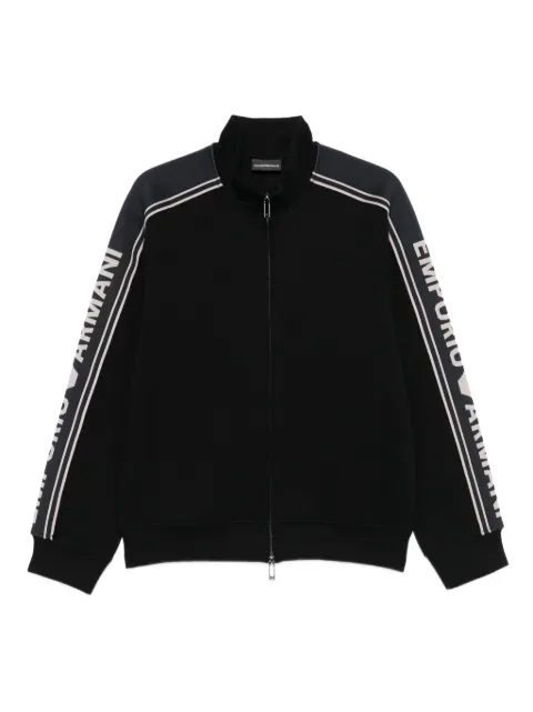 Emporio Armani logo-tape zip-up sweater