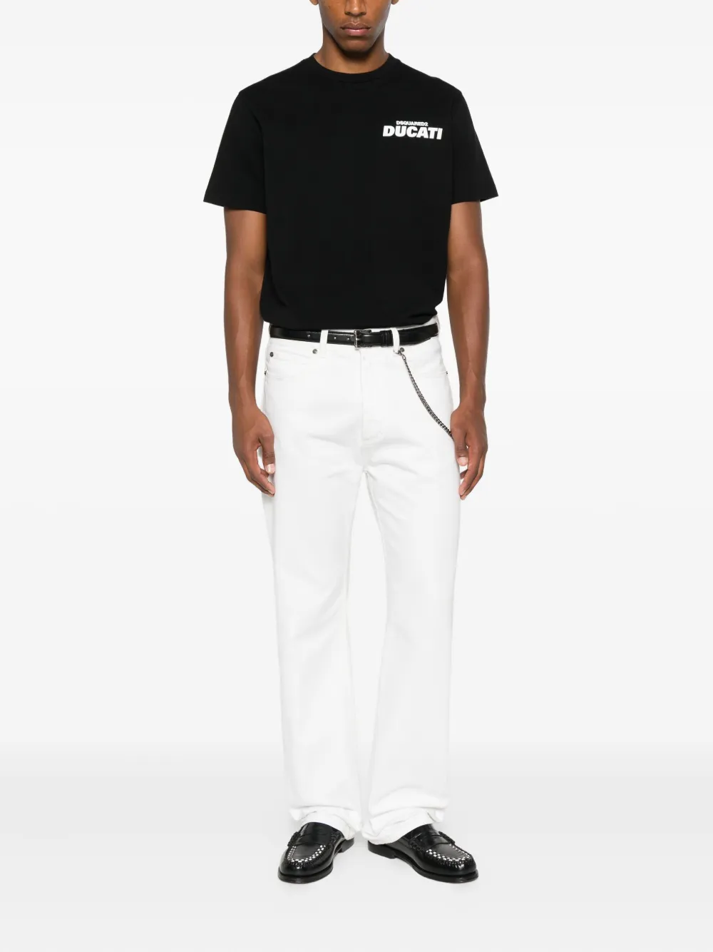 DSQUARED2 Ducati T-shirt met logoprint - Zwart