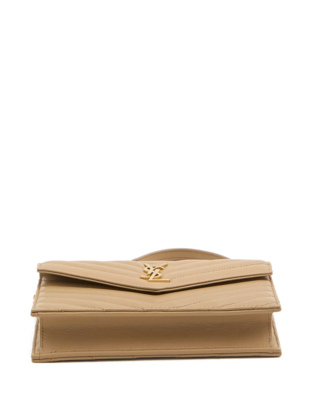 Saint Laurent mini Cassandre Envelope clutch bag Beige