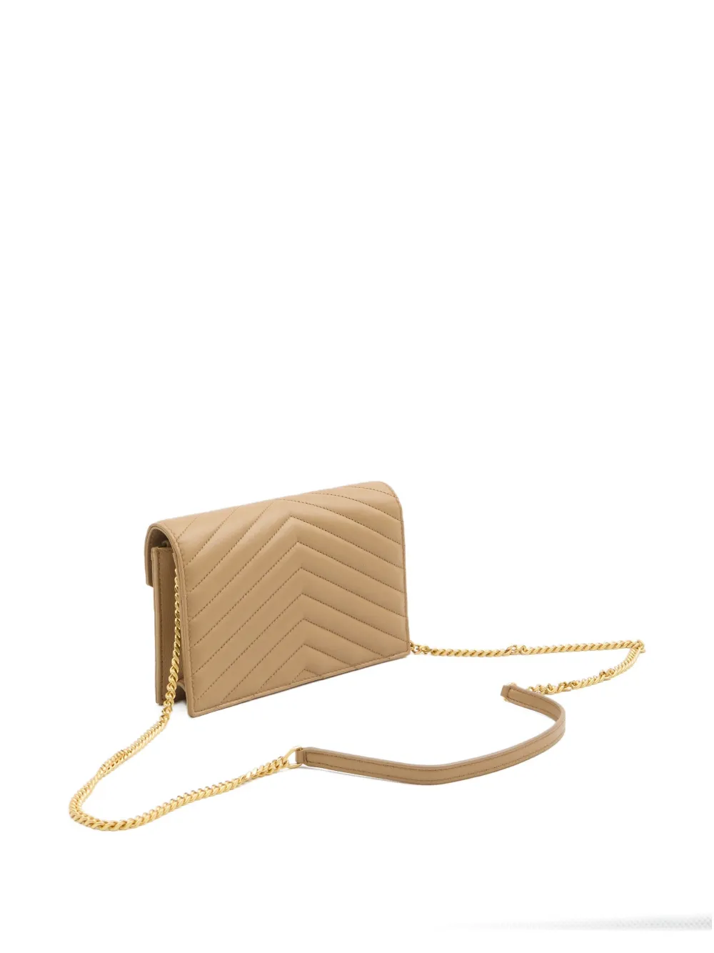Saint Laurent mini Cassandre Envelope clutch bag Beige