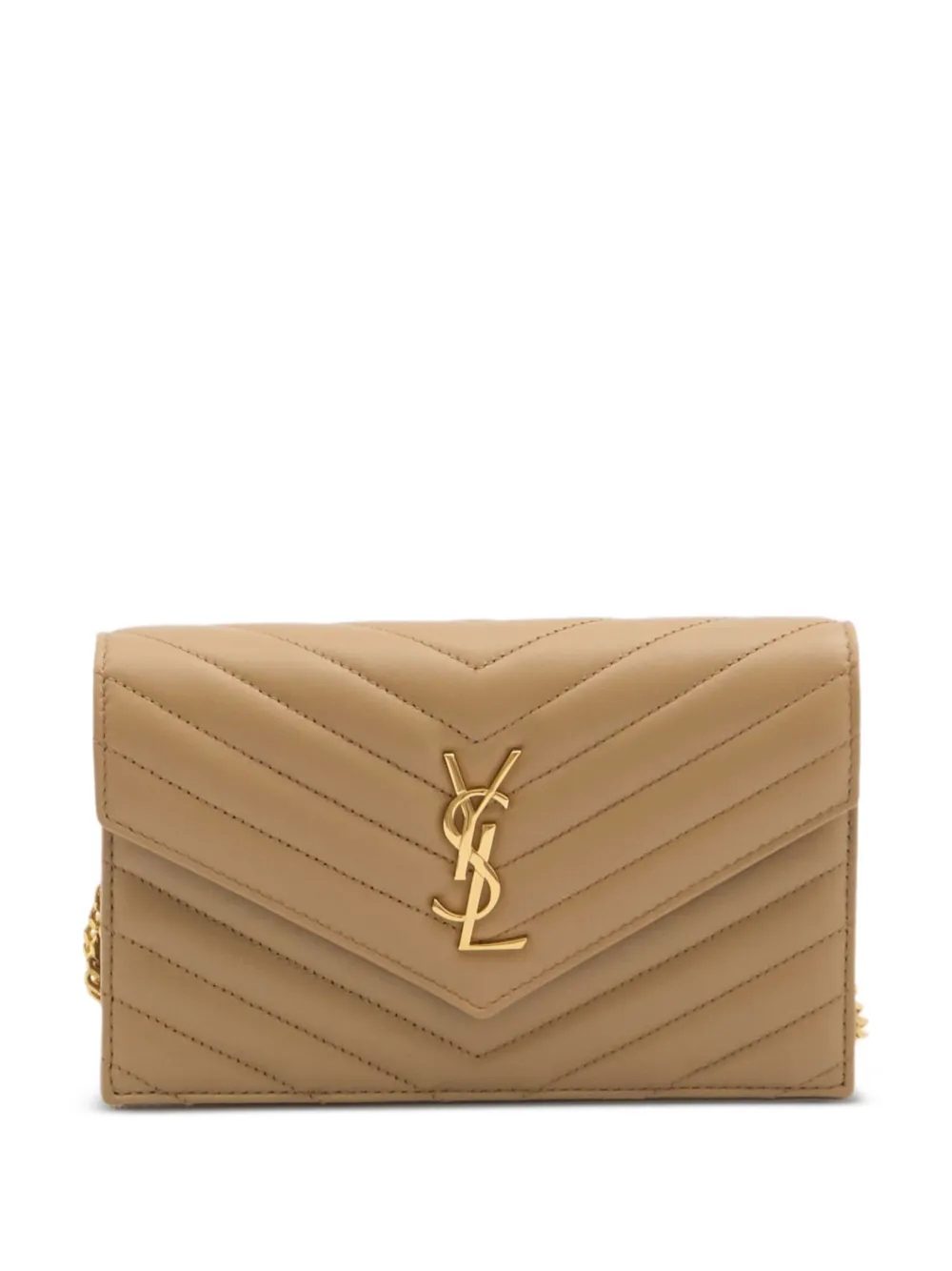 Saint Laurent mini Cassandre Envelope clutch bag Beige