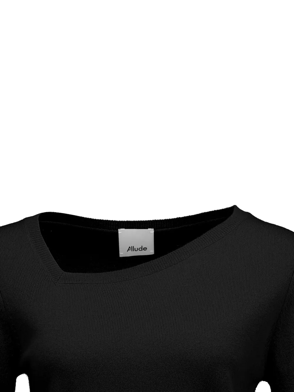 Allude Asymmetric-neck Sweater In Black