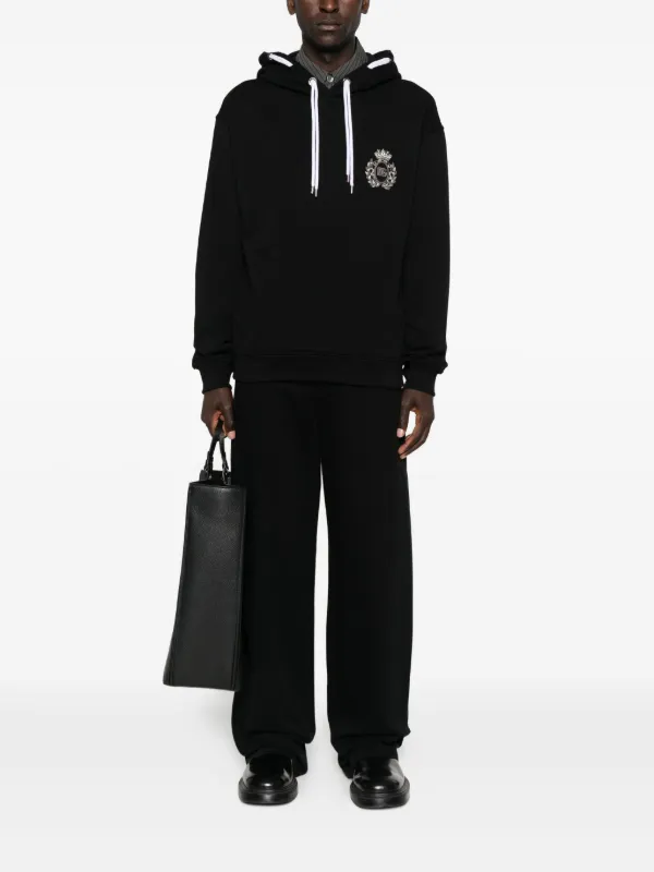 人気【Dolce&Gabbana】エンブロイダリー パーカー ロゴ Dolce & Gabbana エンブロイダリー パーカー | ブラック