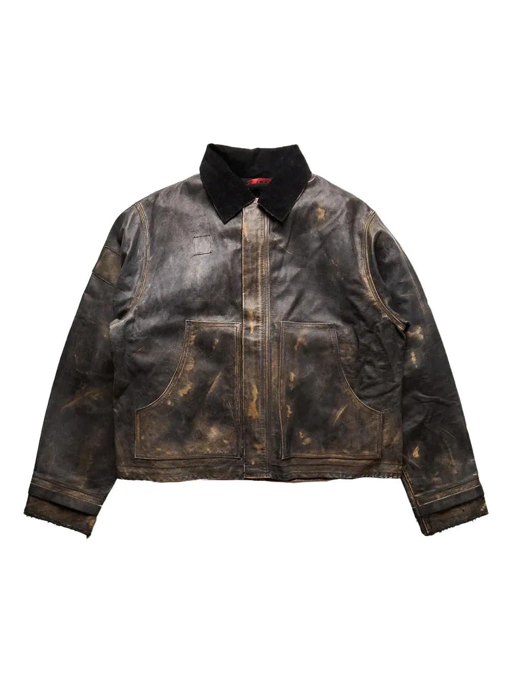 424 washed-effect leather jacket | Brown | Image 1