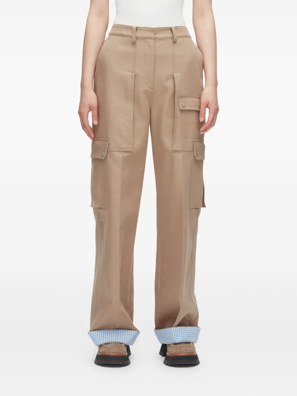3.1 Phillip Lim Cargo-pocket Cuffed Trousers In Brown