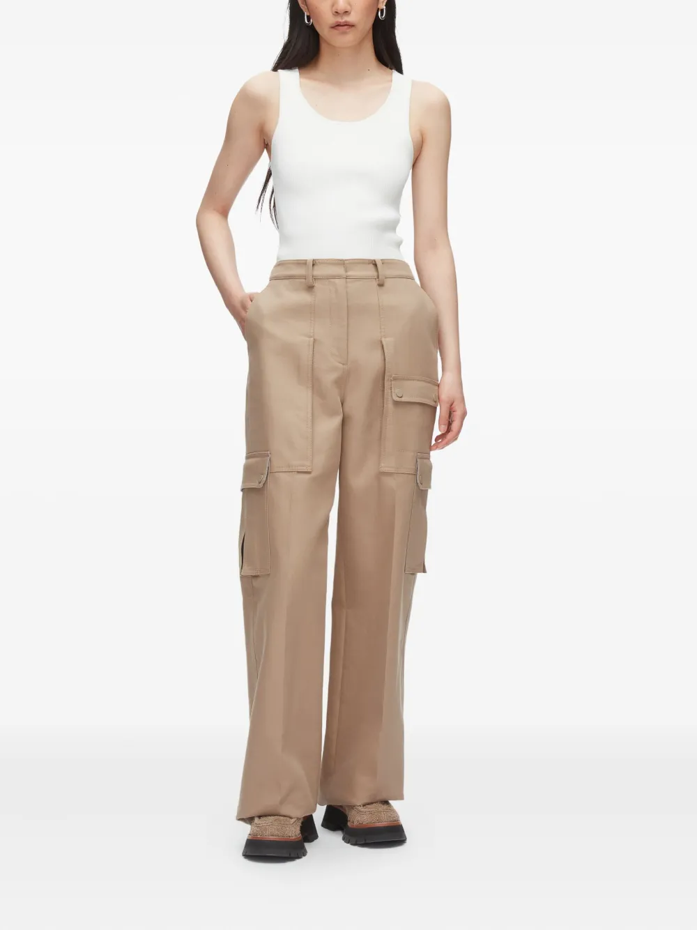 3.1 Phillip Lim Cargo-pocket Cuffed Trousers In Brown