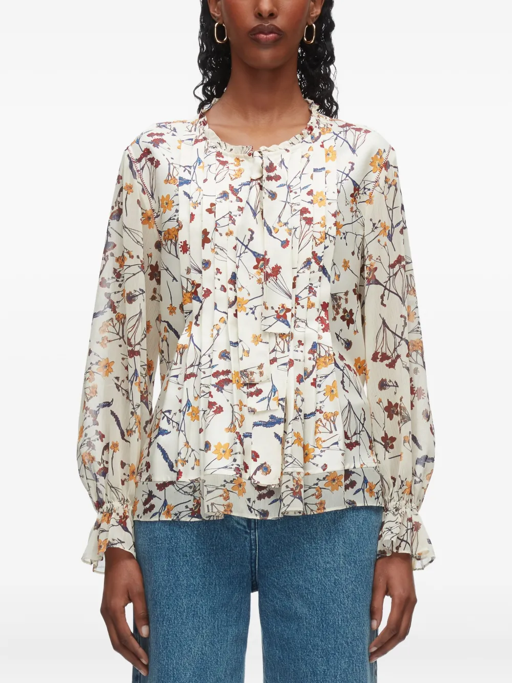 3.1 Phillip Lim Ruffled Floral-print Blouse In Multi