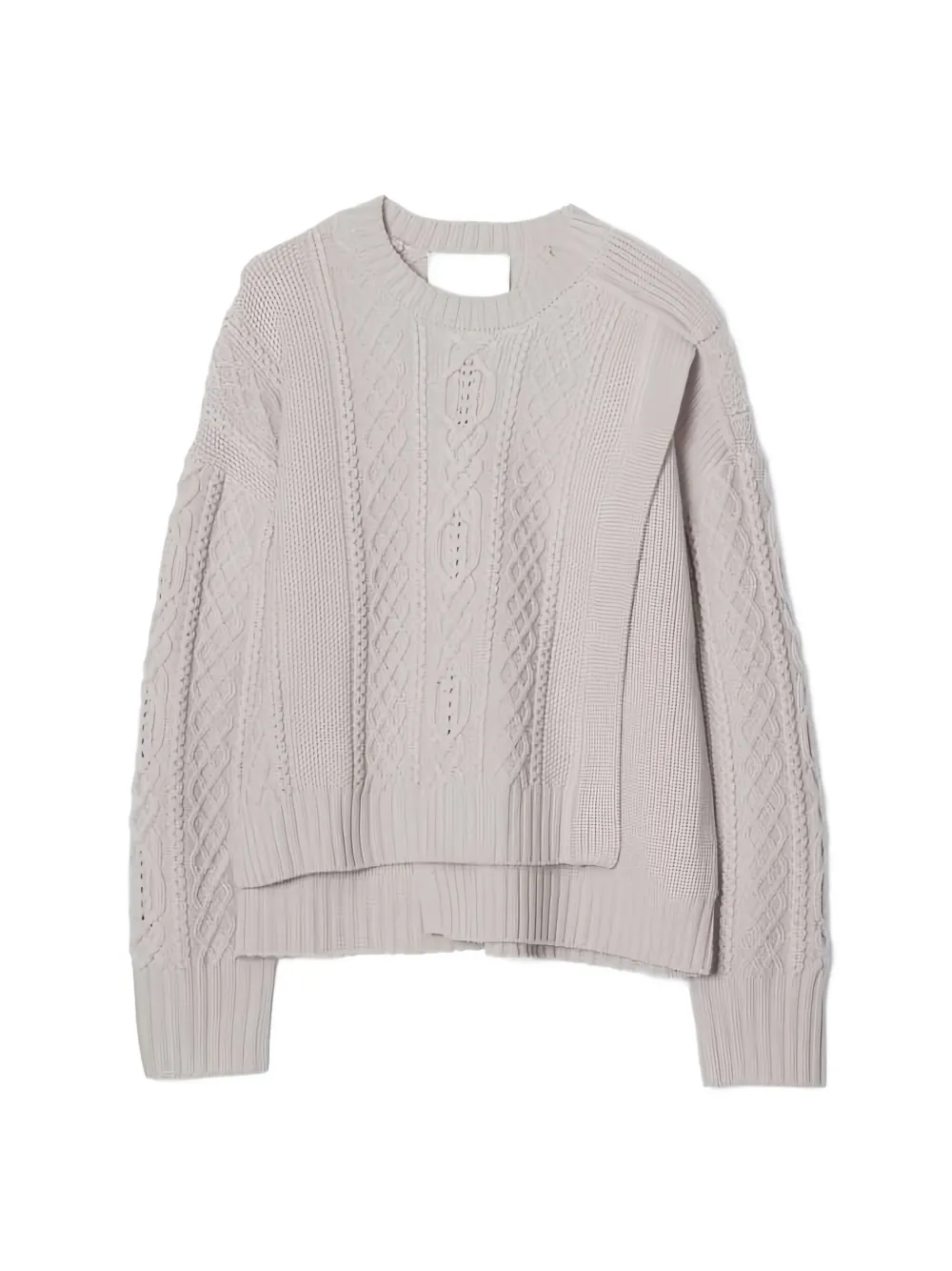 3.1 Phillip Lim Cable-knit Panelled Sweater In Gray