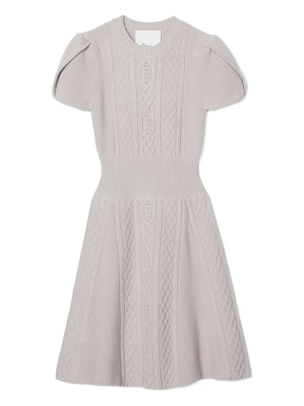 3.1 Phillip Lim cable-knit short-sleeve mini dress - Grigio