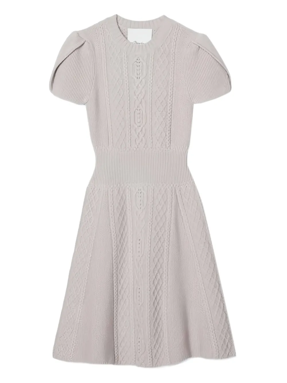 3.1 Phillip Lim cable-knit short-sleeve mini dress - Grigio