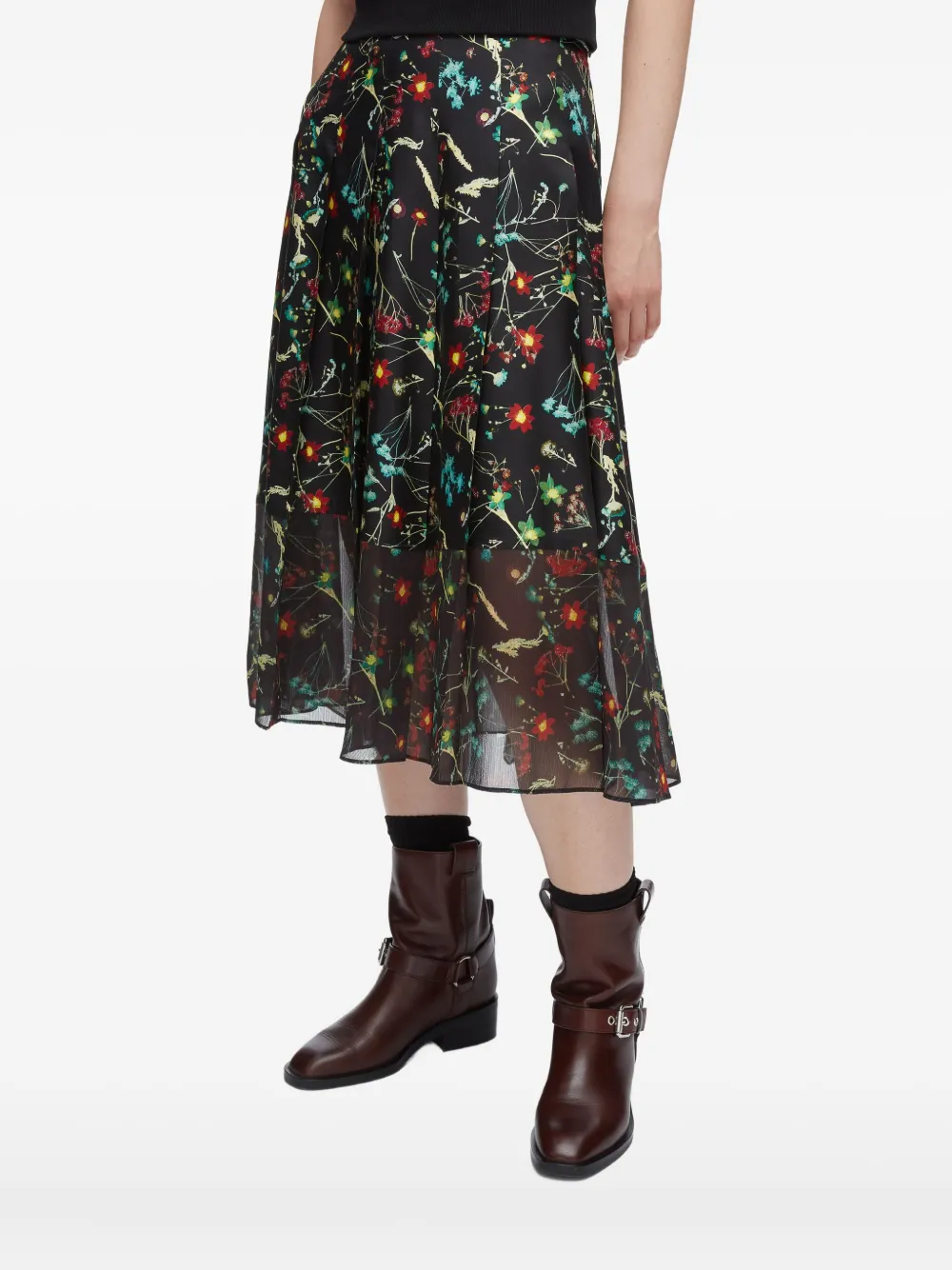 3.1 Phillip Lim Bliss Floral-print Midi Skirt In Multi