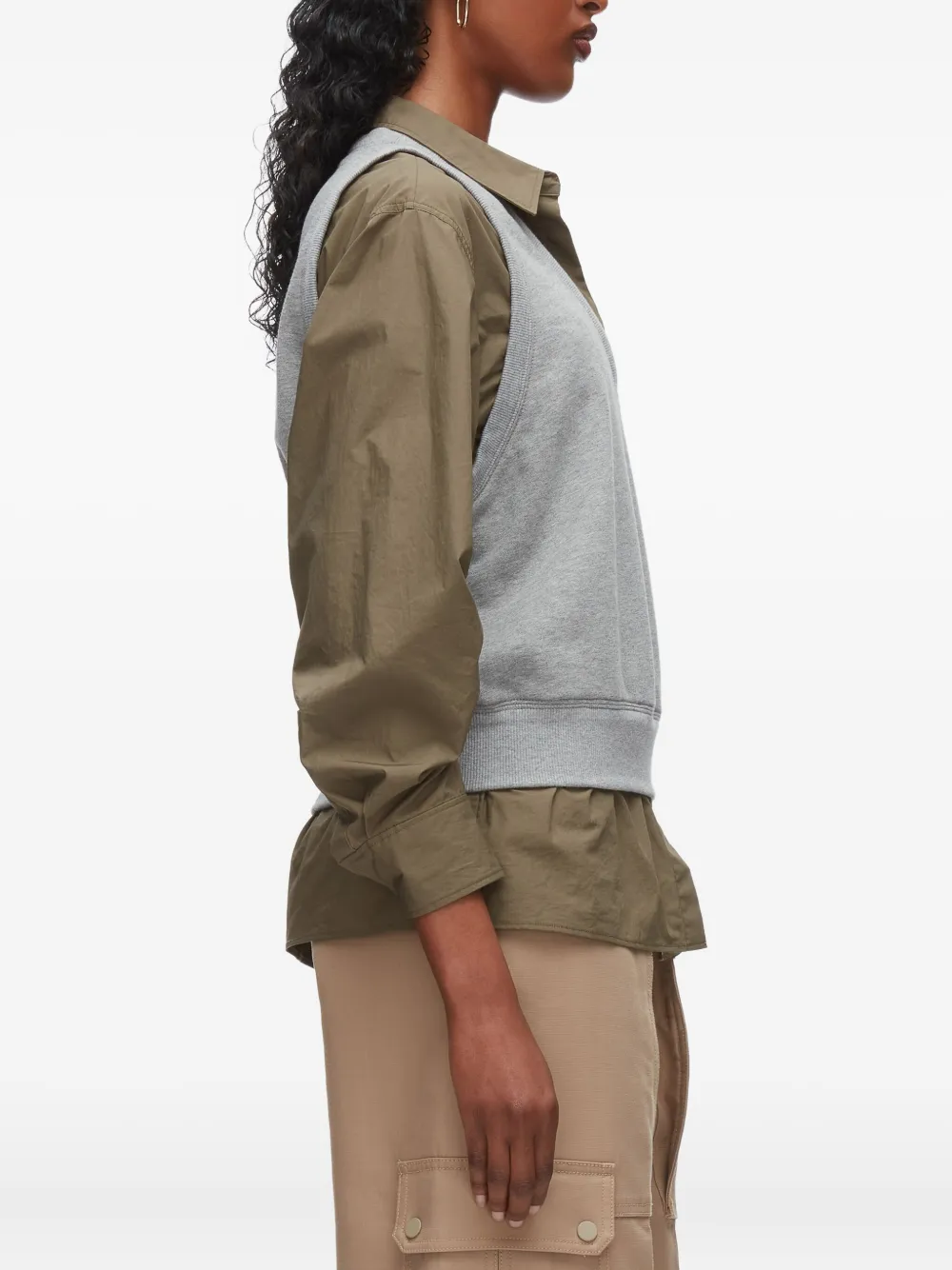 3.1 Phillip Lim V-neck Sleeveless Layered Vest In Gray