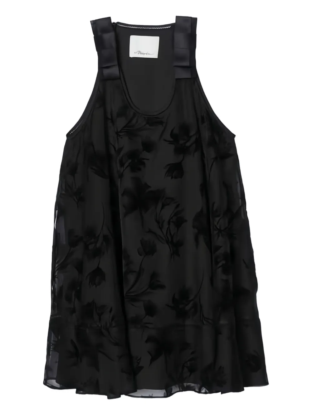3.1 Phillip Lim Embossed-florals Mini Dress In Black