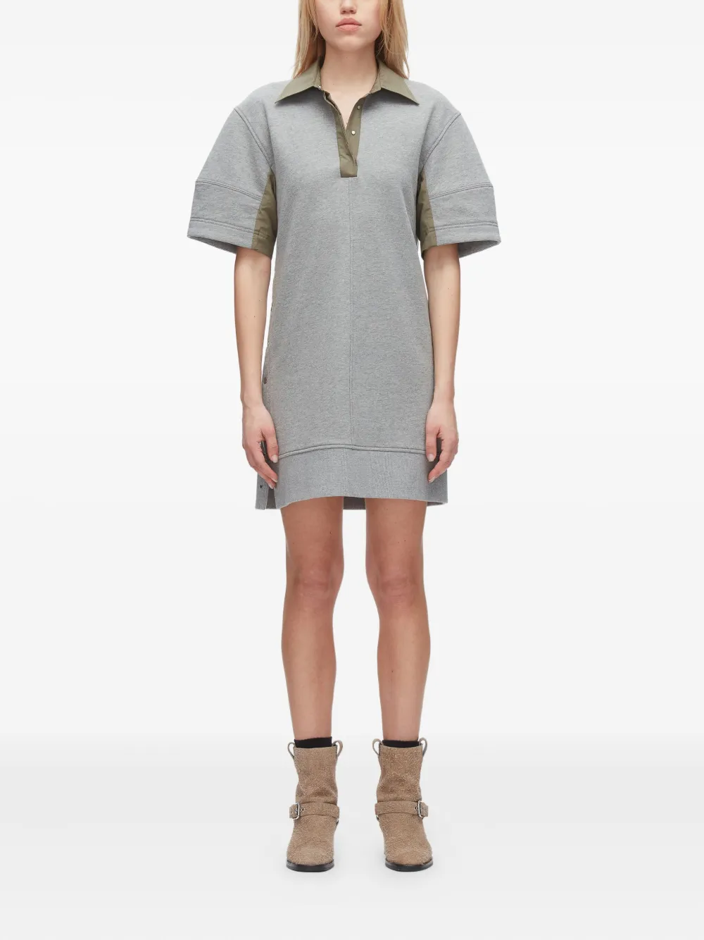 3.1 Phillip Lim polo-collar short-sleeve mini dress - Grijs