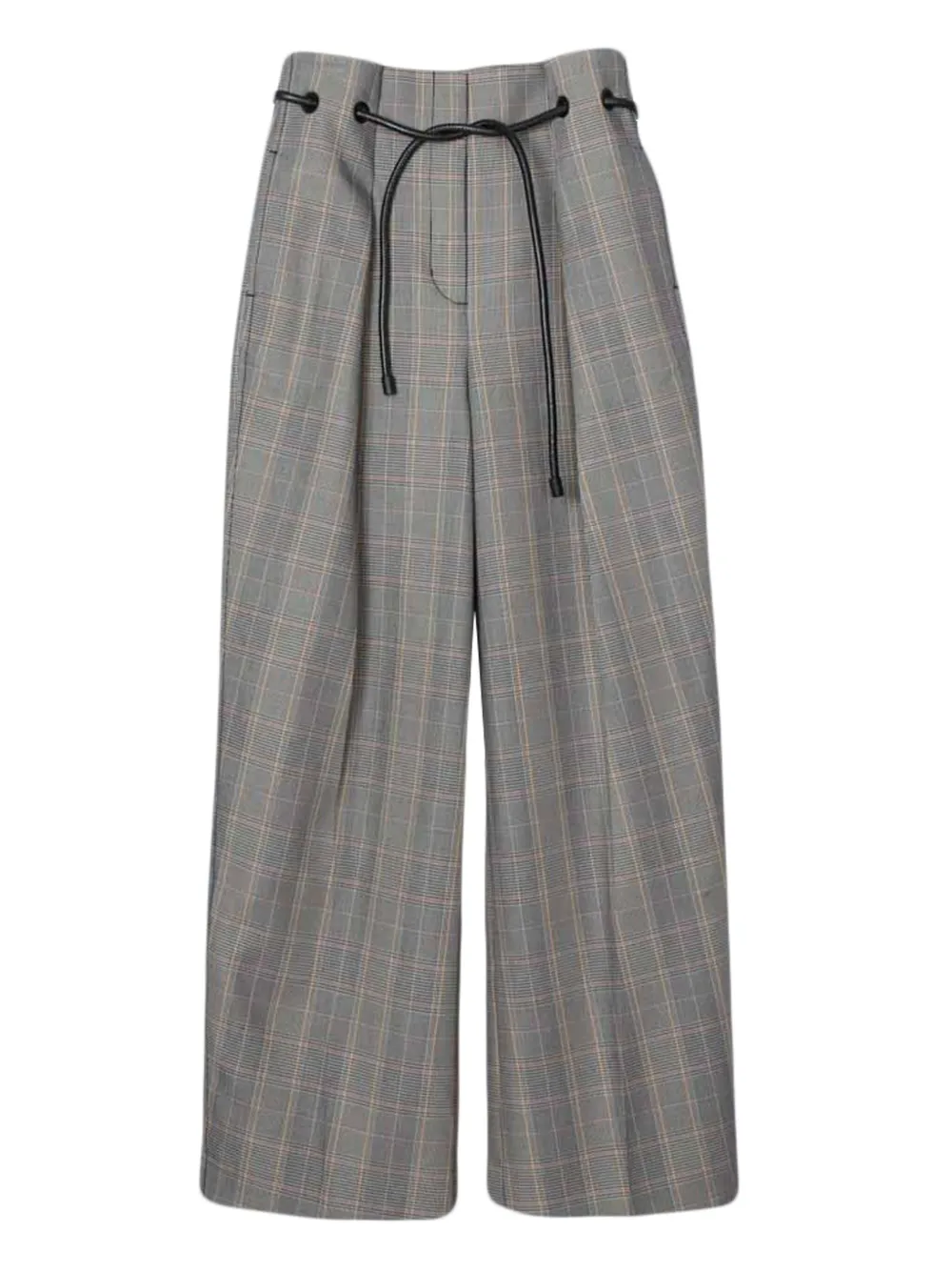 3.1 Phillip Lim Plaid-pattern Drawstring Trousers In Gray